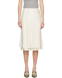 Jil Sander - オフホワイト Aライン ミディアムスカート - Lyst
