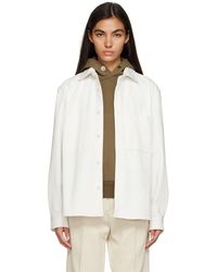 Zegna - White Buttoned Denim Jacket - Lyst