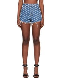 Alexander Wang - Denim Bite Logo Shorts - Lyst