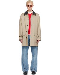 Burberry - Mid-Length Leather Collar Meadowbank Car Coat - Lyst