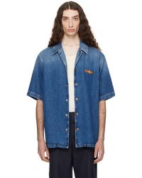 Versace - ブルー メドゥーサ ビギー デニムシャツ - Lyst
