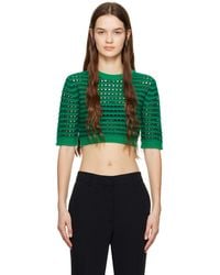 See By Chloé - Green Cropped T-shirt - Lyst