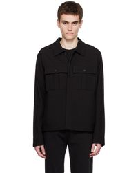 HUGO - Black Spread Collar Jacket - Lyst