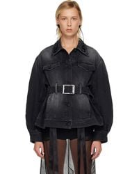 Simone Rocha - Embellished Sculpted Belt Detail Denim Jacket - Lyst