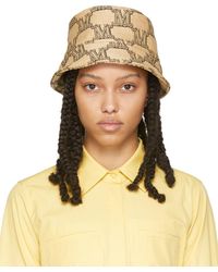 Womens Accessories Hats Max Mara Cotton All-over Patterned Bucket Hat in Natural 