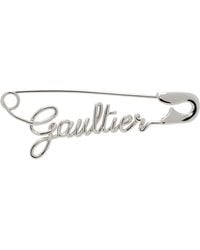 Jean Paul Gaultier - Boucle d'oreille unique en forme d'épingle de sureté argentée à logo - tattoo - Lyst