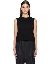 Sacai - ブラック Nylon Twill Mix Cotton Jersey トップス - Lyst