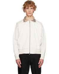 Burberry - Off- Gabardine Glenfields Harrington Jacket - Lyst