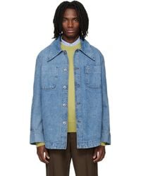 Ami Paris - Cotton Ami De Coeur Denim Worker Jacket - Lyst