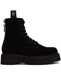 R13 - Black Single Stack Boots - Lyst