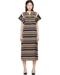 Sacai - Horizontal Stripe Midi Dress - Lyst