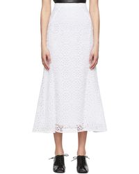 Erdem - Jupe midi ivetta blanche - Lyst