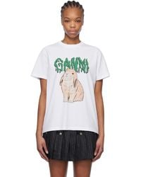 Ganni - Rabbit Logo T-Shirt - Lyst