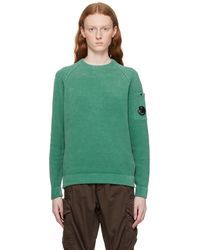 C.P. Company - C.p. Company Green Crewneck Sweater - Lyst