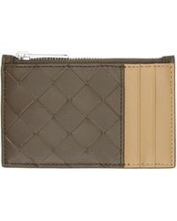 Bottega Veneta - Tan Intrecciato Zippe Card Holder - Lyst