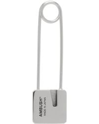 Ambush - Silver Monogram Safety Pin Earring - Lyst