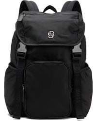 BOSS - Double B Monogram Twill Backpack - Lyst