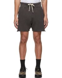 Les Tien Faded French Terry Yacht Shorts - Black