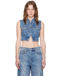 Alexander Wang - Indigo Shrunken Denim Trucker Vest - Lyst