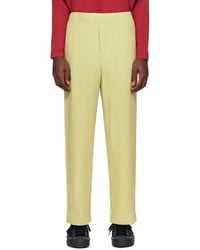 Homme Plissé Issey Miyake - Homme Plissé Issey Miyake Beige Monthly Color January Trousers - Lyst
