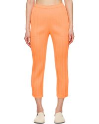 Pleats Please Issey Miyake - Orange Thicker Bottoms 1 Trousers - Lyst