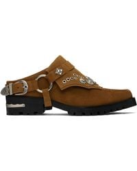 Toga Virilis - Tan Suede Slip-On Loafers - Lyst