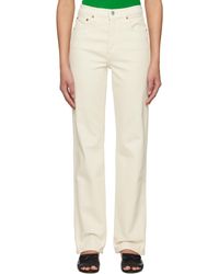 RE/DONE - Jean Décontracté 90S Blanc Cassé En Denim Extensible À Taille Haute - Lyst