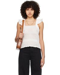 A.P.C. - . White Crocheted Tank Top - Lyst