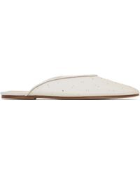 Magda Butrym - Off- Crystal Mesh Flat Mules - Lyst
