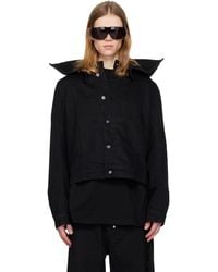 Det Blev Sent - Hooded Denim Jacket - Lyst