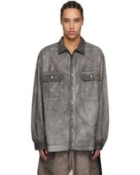 Rick Owens - グレー Hollywood Jumbo オーバーシャツ - Lyst