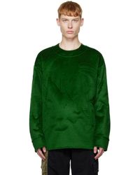 Feng Chen Wang - Pull Molletonné Vert Et Noir Rembourré En Duvet À Panneaux - Lyst