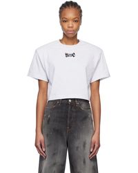 we11done - グレー ショルダーパッド クロップド Tシャツ - Lyst