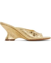 Dries Van Noten - Open-Toe Leather Mule Heeled Sandals - Lyst