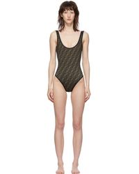 Fendi Reversible Black Forever One-piece Swimsuit