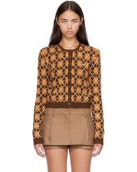 Acne Studios - Bouclé Argyle Knit Cardigan - Lyst