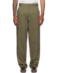 Moncler - Khaki Cotton Gabardine Trousers - Lyst