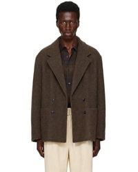 Lemaire - Short Double-Breasted Coat - Lyst