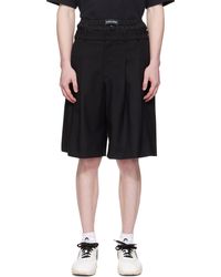 Marine Serre - ブラック バージンウール ツイル ショートパンツ - Lyst