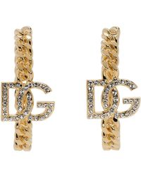Dolce & Gabbana - ゴールド Dg ロゴ ピアス - Lyst