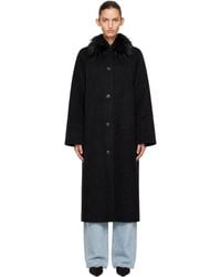 Loulou de Saison - Yrsa Detachable Faux-Fur Collar Coat - Lyst