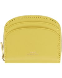 A.P.C. - . Yellow Demi-lune Mini Compact Coin Pouch - Lyst