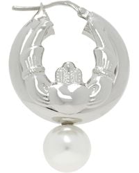 Simone Rocha - Stacked Claddagh & Faux-Pearl Hoop Earring - Lyst