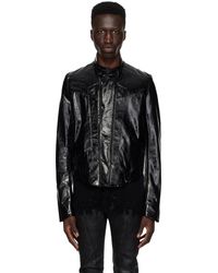 Julius - Coated Leather Jacket - Lyst