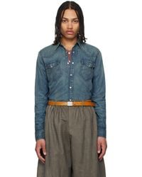 RRL - Slim Fit Western Denim Shirt - Lyst