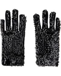Anna Sui - Sequin-Embellished Satin Wrist Gloves - Lyst