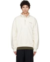 Helmut Lang - Off- Small Logo Quarter-Zip Sweatshirt - Lyst