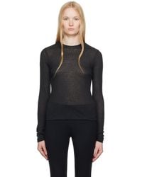Skims - ブラック Sheer Cotton 長袖トップス - Lyst