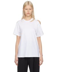 MM6 by Maison Martin Margiela - T-shirt blanc à épingle de sûreté - Lyst