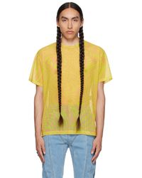 Mugler - T-shirt rose et jaune à motif graphique - Lyst
